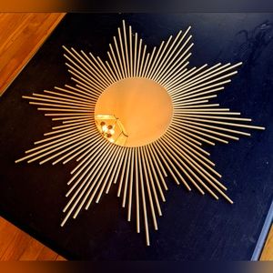 24" Gold Sunburst Mirror Home Decor Wall Art Decorative Wall Mirror